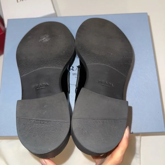 Prada brushed platform loafers black leather - Picture 10 of 11